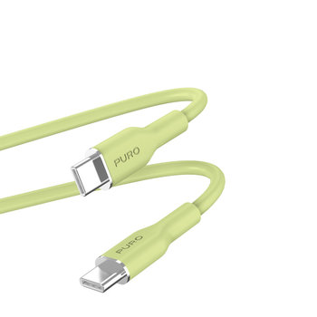 PURO ICON Soft Cable – Kabel USB-C do USB-C 1.5 m (Matcha Green) - Puro