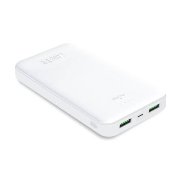 Puro White Fast Charger Power Bank – Power Bank Dla Smartfonów I Tabletów 20000 Mah, 2Xusb-A + 1Xusb-C (Biały) - Puro