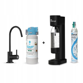 PushAir saturator nabój butelka + Flow Comfort DC10 kran Alto czarny - Dafi