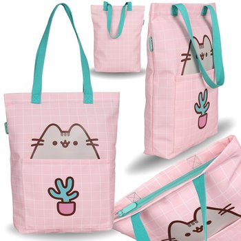Pusheen POJEMNA torba na ramię, Materiałowa torba na zakupy wielokrotnego użytku, ZAPINANA na zamek 40x32x9 cm - Inna marka