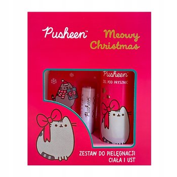 Pusheen zestaw świąteczny żel pod prysznic + balsam do ust NA PREZENT - Pusheen