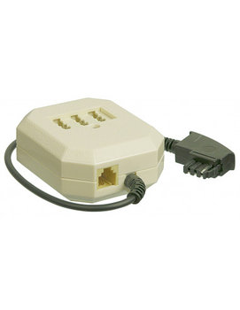 Puszka przedłużająca TAE Wtyk TAE-F na 3 gniazd TAE N/F/F oraz Gniazdo RJ11/RJ14 (6P4C) - Długość kabla 0.2 m - GOOBAY