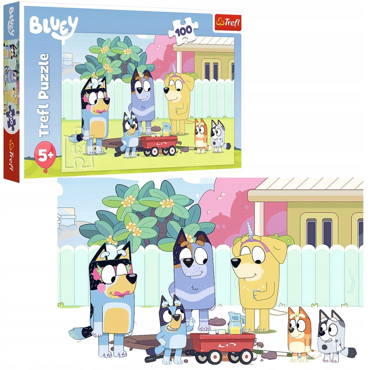 Puzzle 100 Wesoły Świat Bluey I Bingo Rodzina Pieski Psy Układanka 5+ T ...