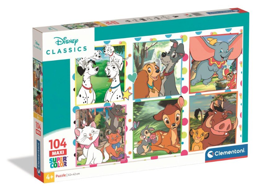 Puzzle 104 El Maxi Super Kolor Disney Classics - Clementoni | Sklep ...