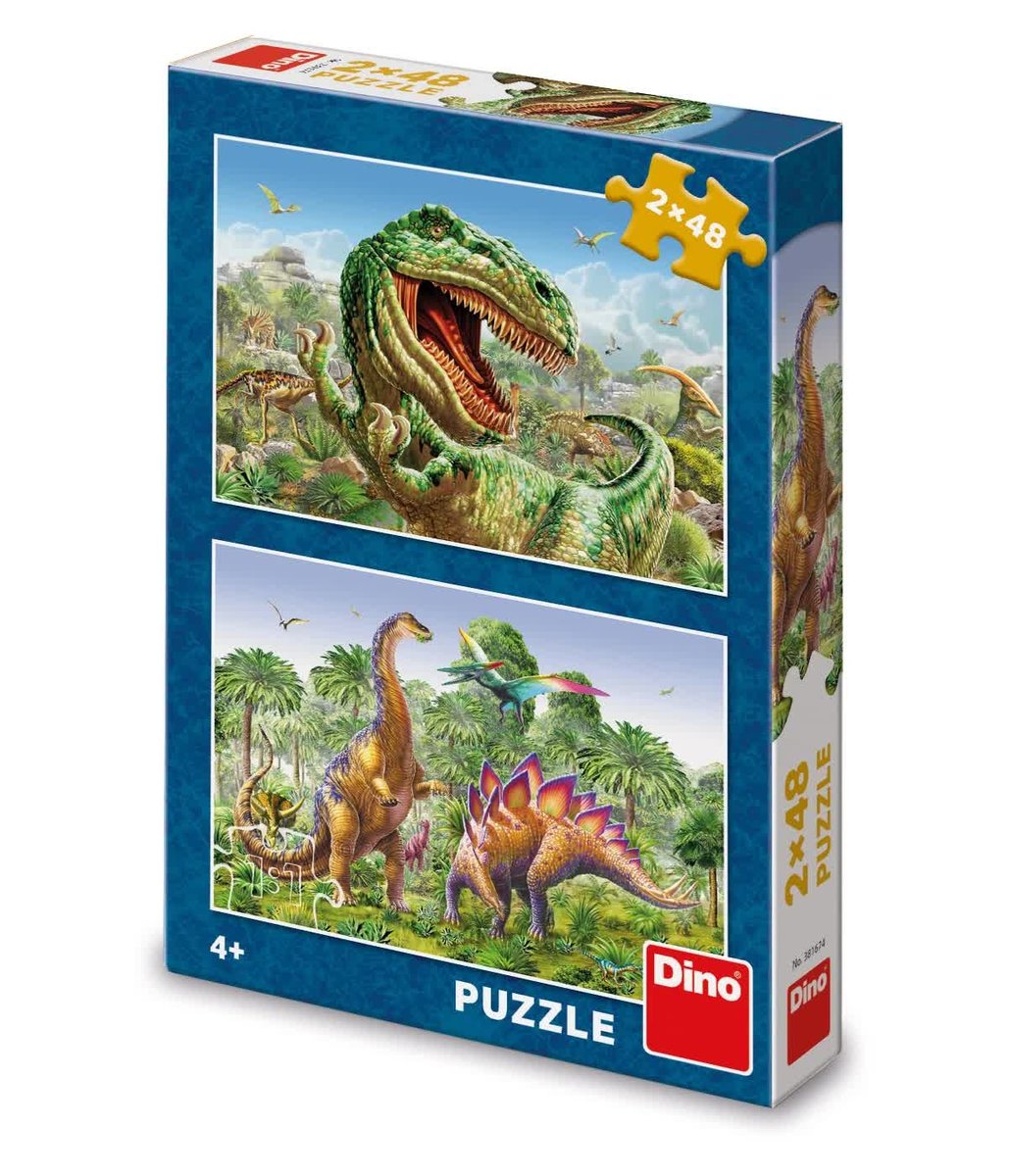 Zdjęcia - Puzzle i mozaiki Dino Puzzle 2 w 1 układanka z dinozaurami 2 x 48 elementów dla dzieci 4+ idealn 