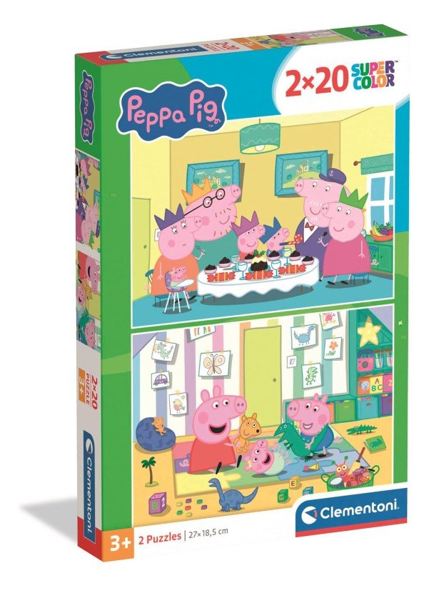 Puzzle 2 X 20 El Super Kolor Peppa Pig - Clementoni | Sklep EMPIK.COM