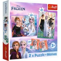 Puzzle, 2W1+Memos, Księżniczki W Swojej Krainie, 30, 48 El. Trefl