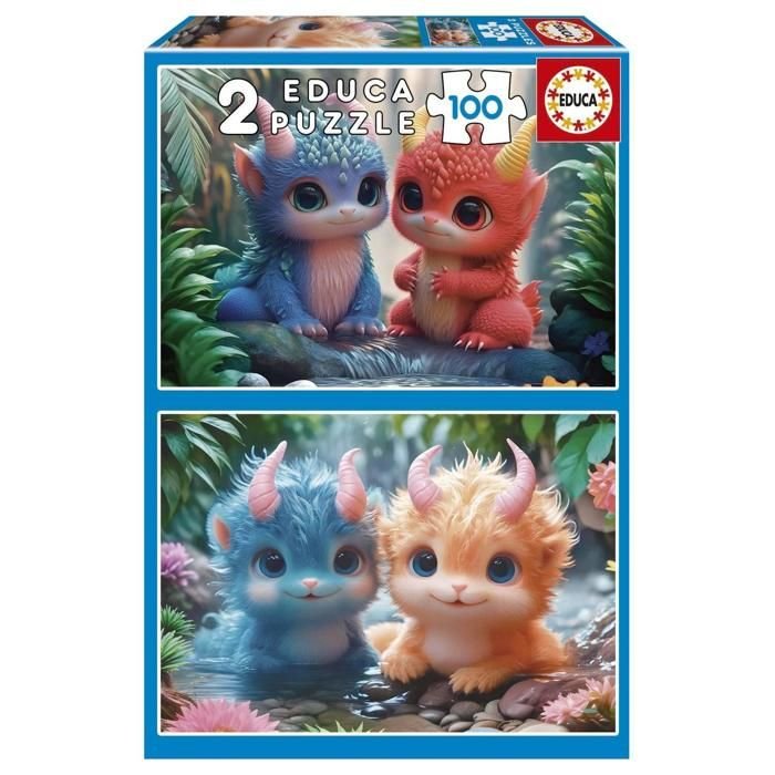 Puzzle 2X100 elementów: UROCZE POTWORY - Educa | Sklep EMPIK.COM