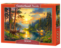 Puzzle 3000 el. Zachód słońca nad leśną rzeką UNKNOWN