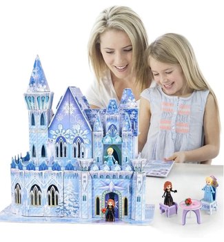 Puzzle 3D Elsa Model Do Składania Lodowy Pałac Zamek Elsy Podświetlany LED - Inna marka