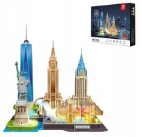 PUZZLE 3D MIASTO NOWY JORK PANORAMA NEW YORK ŚWIATŁO LED 101 ELEMENTÓW