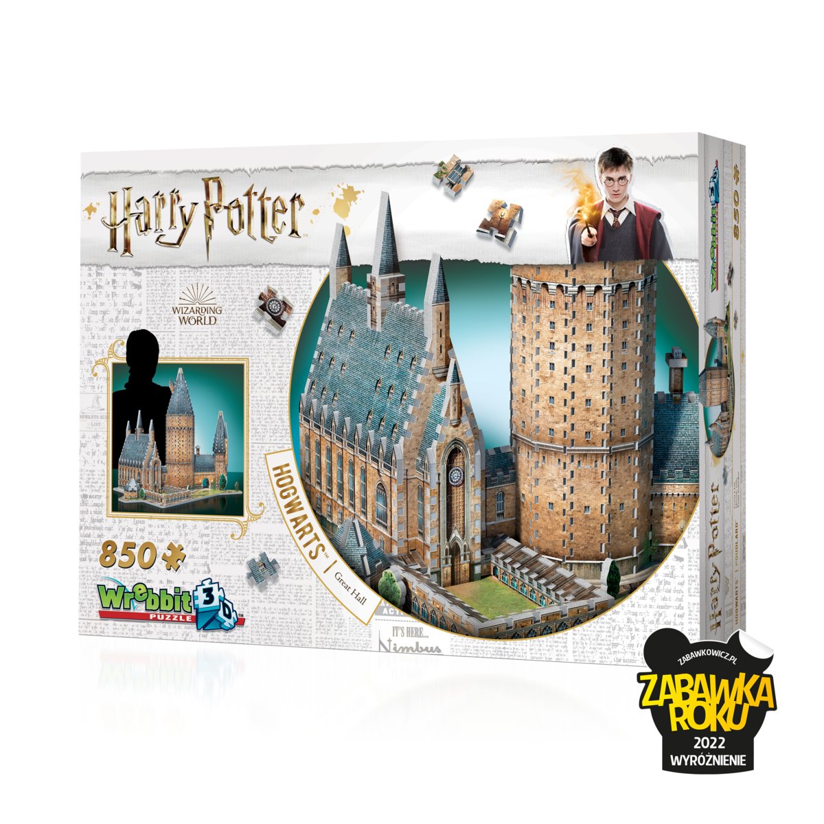 Puzzle 3D, Wrebbit, Harry Potter Hogwarts Great Hall, 850 el.