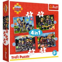Puzzle 4W1 Przygody Strażaka Sama 34632