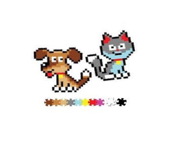 Puzzle 700 Pixelki Jixelz Kot i pies - Fat Brain Toys