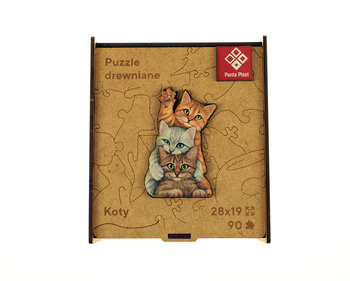 puzzle 90 drewniane a4 koty - Panta Plast
