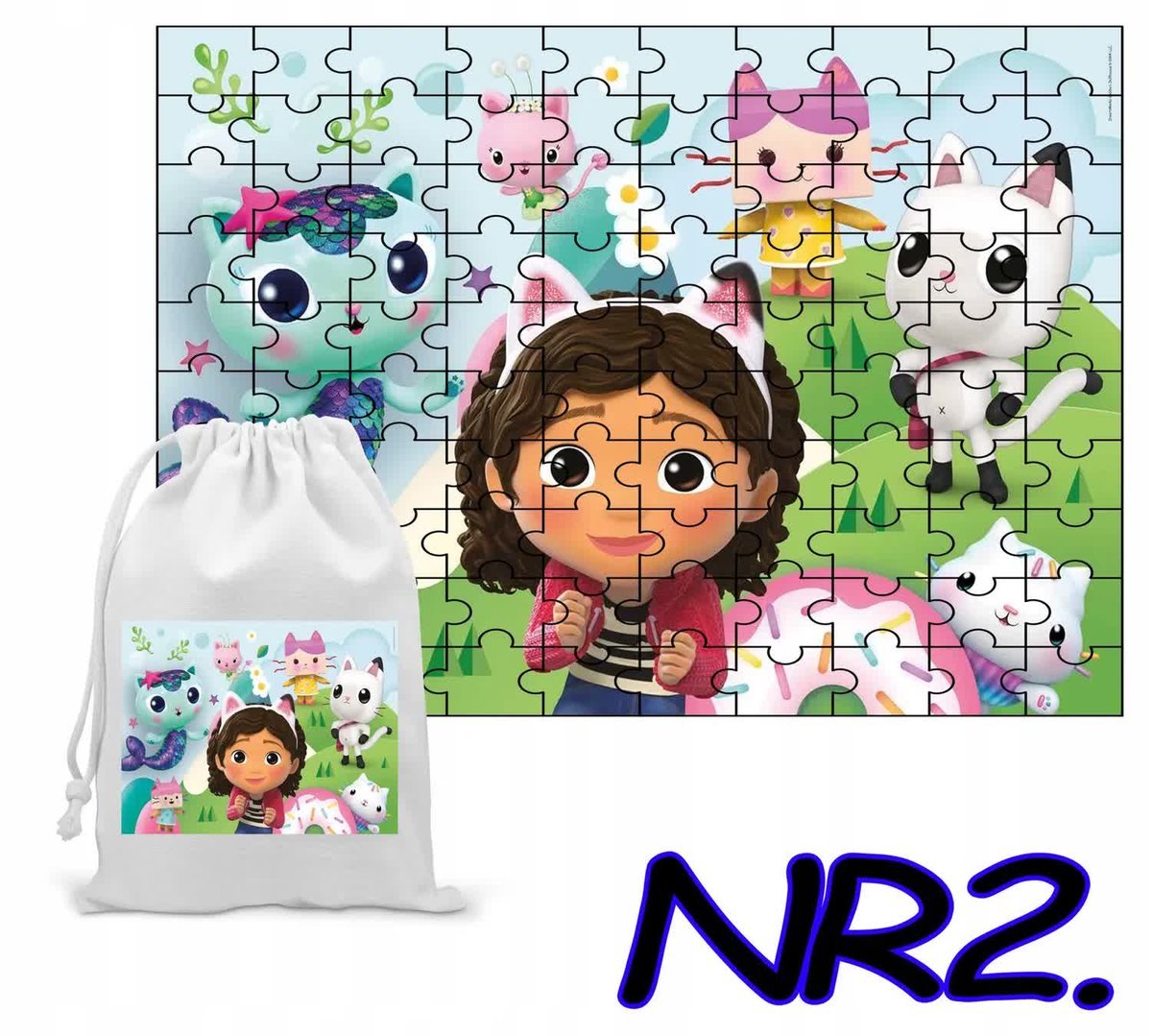 Puzzle 96 El. Układanka Prezent Koci Domek Gabi + Woreczek Z Nadrukiem ...