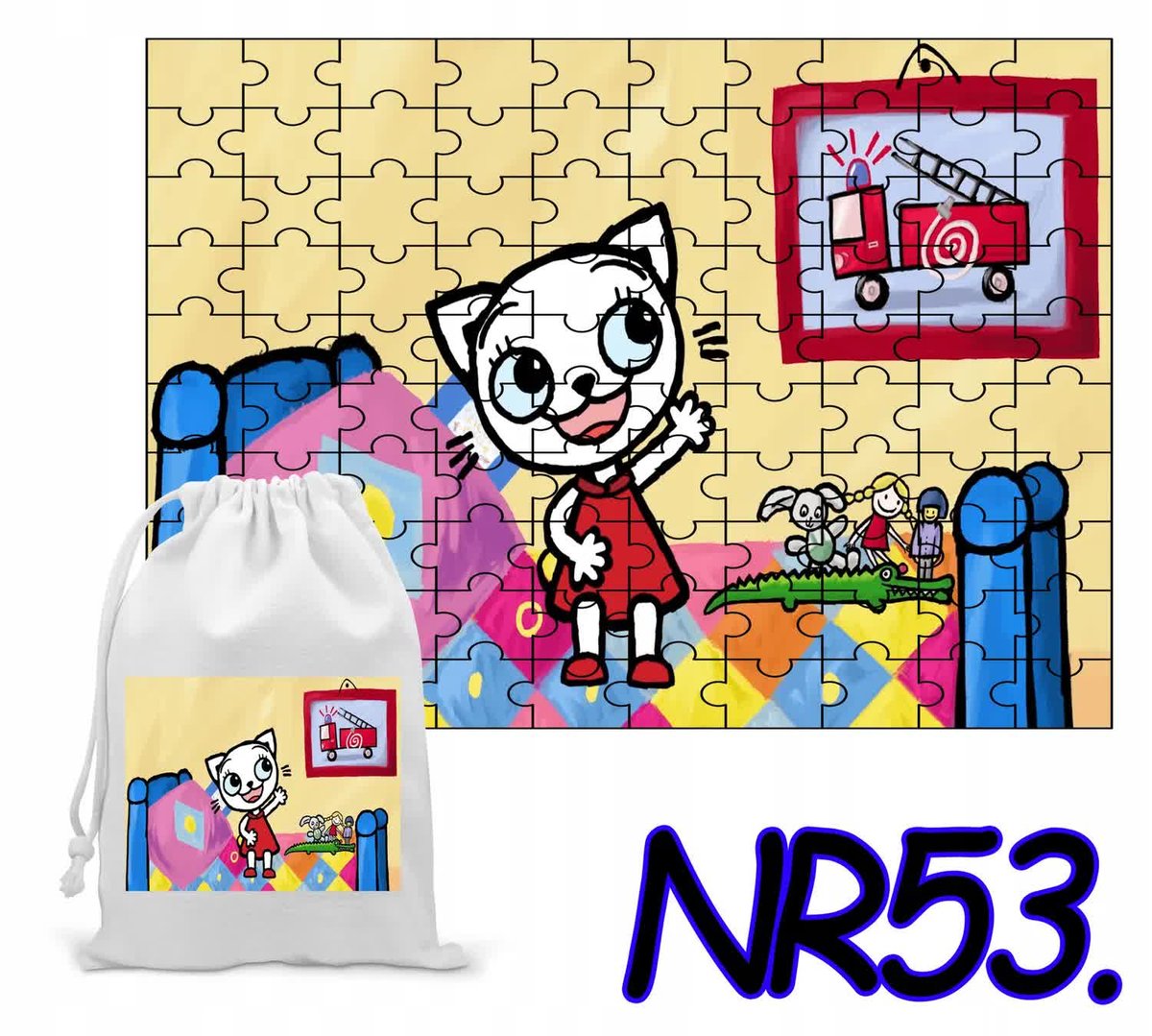 Puzzle 96 El. Układanka Prezent Kotki Koty Bajki + Woreczek Z Nadrukiem ...