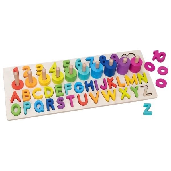 Фото - Розвивальна іграшка Goki Puzzle alfanumeryczne montessori, literki i cyferki 