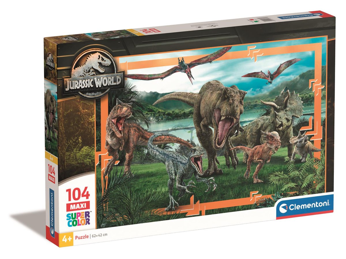 Puzzle Clementoni Jurassic World Maxi Super Color 23770 104 El Clementoni Sklep Empik