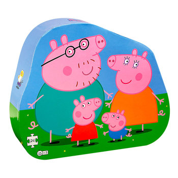 Puzzle dla dzieci w ozdobnym pudełku, Rodzina, 24 el., Świnka Peppa - Barbo Toys