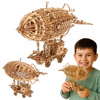 Puzzle drewniane 3D STEROWIEC STATEK POWIETRZNY dla dzieci BALON klocki 176 Inna marka