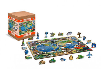Puzzle drewniane 3D Zwierzęta świata mapa Animal Kingdom Map L (GXP-785032) - Wooden.City