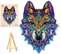 Puzzle Drewniane Dla Dorosłych Duże 310 Elementów Wilk W Drewnianym Pudełku