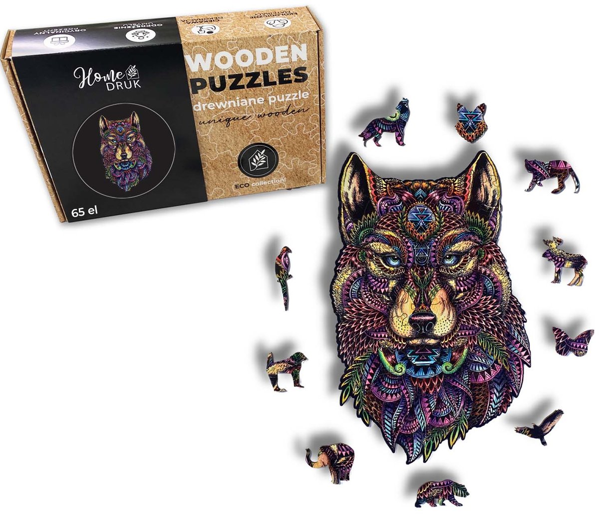 Puzzle Drewniane Dla Dzieci I Doros Ych Wilk Wolf Home Druk Sklep Empik Com