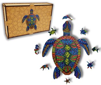 Puzzle Drewniane dla dzieci i dorosłych Żółw Turtle w drewnianym pudełku - HOME DRUK