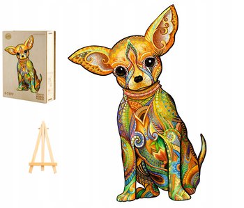 PUZZLE DREWNIANE DUŻE 221 ELEMENTÓW CHIHUAHUA W DREWNIANYM PUDEŁKU - Pasjo24