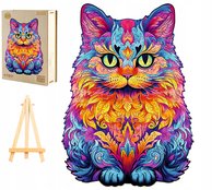Puzzle Drewniane Duże 280 Elementów Kotek W Drewnianym Pudełku