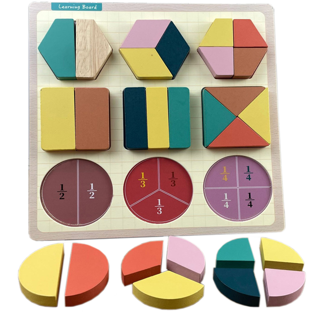 Zdjęcia - Puzzle i mozaiki Puzzle Drewniane Edukacyjne Matematyka Ułamki Zkb-2053