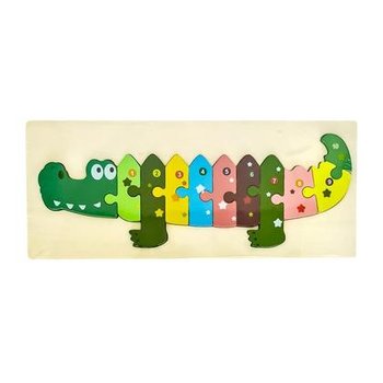 Puzzle drewniane kids z cyframi Krokodyl - MCD