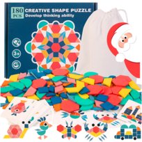 Puzzle Drewniane Klocki Mozaika Montessori Kolory