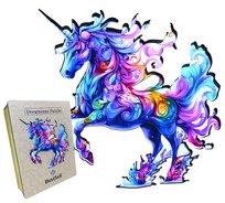 PUZZLE DREWNIANE KOLOROWY JEDNOROŻEC ZWIERZĘTA UKŁADANKA 3D DLA DZIEWCZYNKI DZIECI