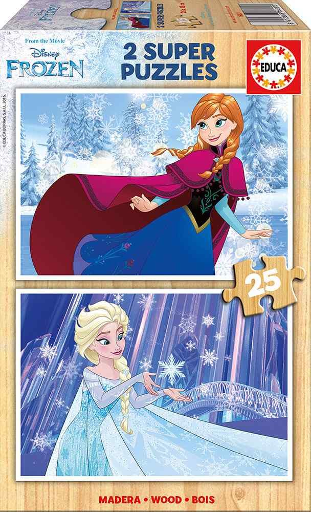 Puzzle drewniane, Kraina Lodu, 2x25 el.