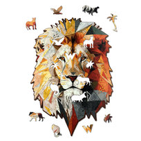 PUZZLE DREWNIANE LEW 100 elementów A5