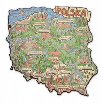 Puzzle Drewniane MAPA POLSKI 250 el. Edukacyjna Układanka Drewniana Prezent