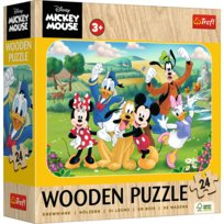 Puzzle, drewniane, Mickey z przyjaciółmi, 24 el.