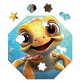 Puzzle drewniane Milliwood - Hi, I'm little – Theo Turtle 29x29 - 46 El. - Milliwood