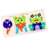 Puzzle drewniane - od Małego do Dużego - Żabka