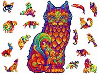 Puzzle Drewniane Premium 3D Układanka Dla Dorosłych Kot L Zwierzęta Adawoo - Idealne Na Prezent Na Święta, Urodziny, Imieniny, Walentynki