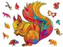 Puzzle Drewniane Premium 3D Układanka Dla Dorosłych Wiewiórka Xl Zwierzęta Adawoo - Idealne Na Prezent Na Święta, Urodziny, Imieniny, Walentynki