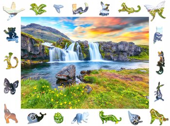 Puzzle Drewniane Premium 3D Układanka Dla Dorosłych Wodospad Krajobraz Duże Adawoo - Idealne Na Prezent Na Święta, Urodziny, Imieniny, Walentynki - Adawoo
