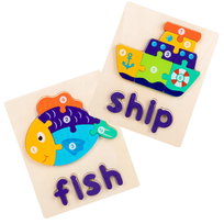 Puzzle drewniane - Ryba i Statek - Fish &  Ship