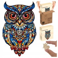 Puzzle Drewniane Układanka 177 Elementów Sowa dla Dzieci i Dorosłych Gra