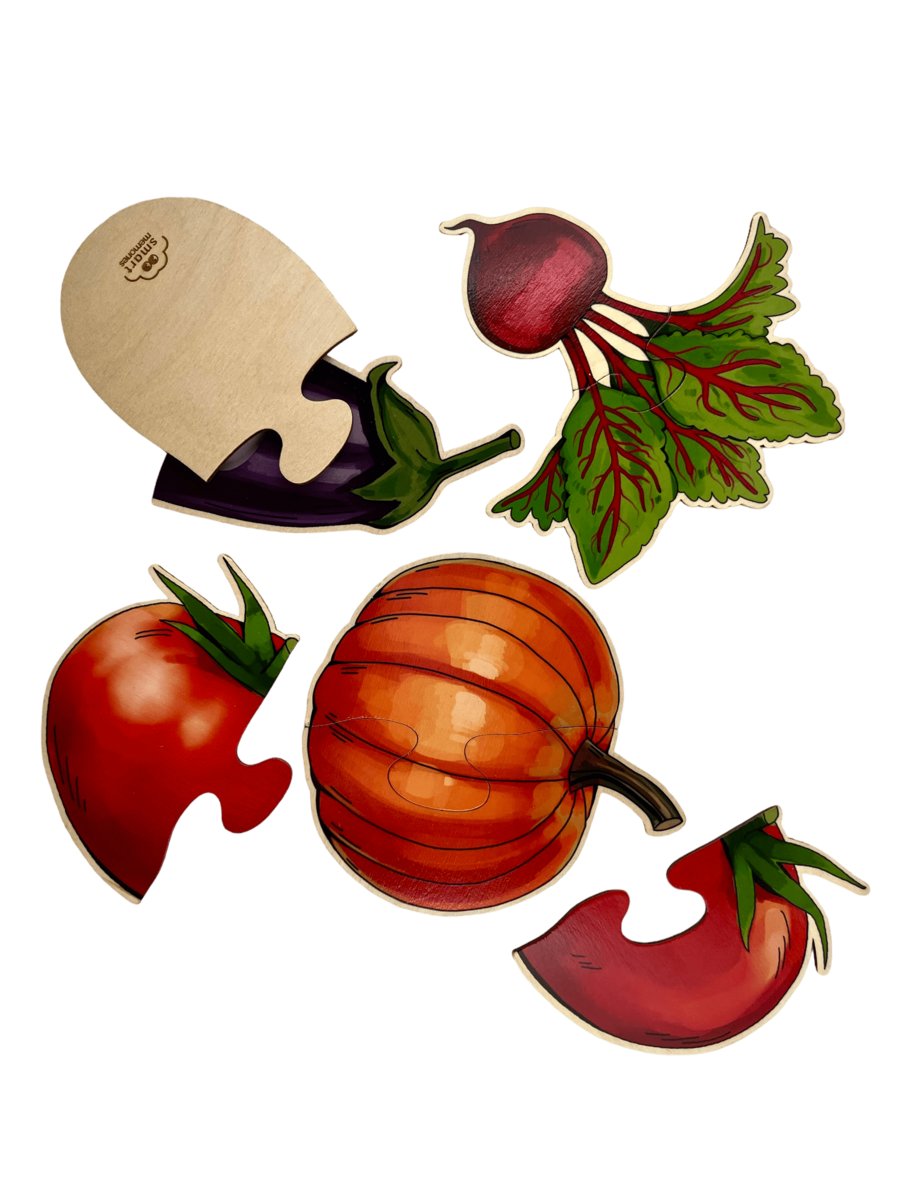 Zdjęcia - Zabawka edukacyjna Puzzle Dwuelementowe Drewniane - Warzywa