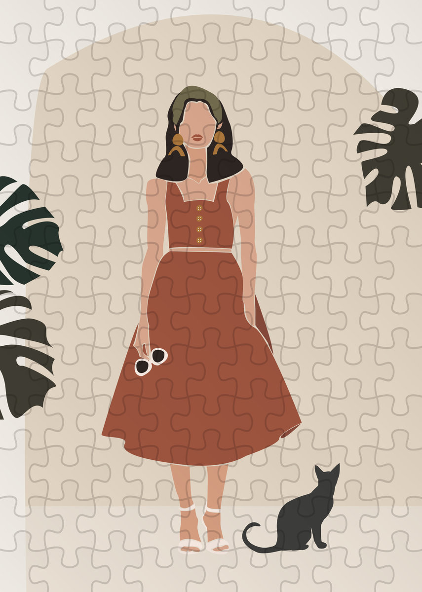 Puzzle Girl with Cat 500 w eco woreczku Muno Puzzle Sklep