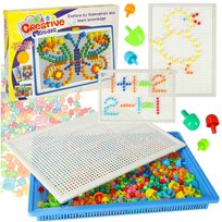 PUZZLE GRZYBKI Pinezki Układanka Edukacyjna | dla dzieci | zestaw | 296 szt.