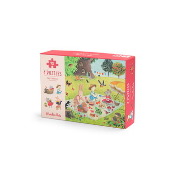 Puzzle kartonowe dla dzieci Pory roku Grande Famille Moulin Roty - Moulin Roty